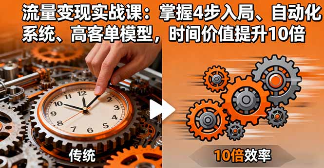 流量变现实战课：掌握4步入局、自动化系统、高客单模型，时间价值提升10倍-52项目站