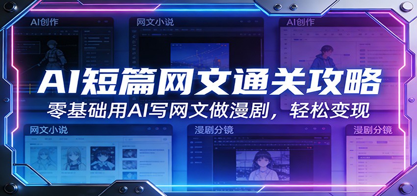 AI短篇网文通关攻略：零基础用AI写网文做漫剧，轻松变现-52项目站
