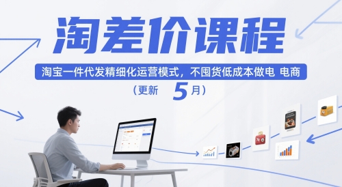 淘差价课程，淘宝一件代发精细化运营模式，不囤货低成本做电商(更新26年8月)-52项目站