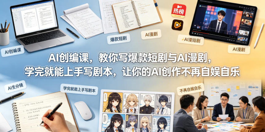 AI创编课，教你写爆款短剧与AI漫剧，学完就能上手写剧本，让你的AI创作不再自娱自乐-52项目站