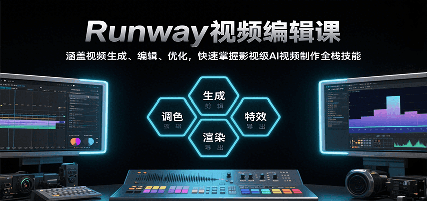 Runway视频编辑课，涵盖视频生成、编辑、优化，快速掌握影视级AI视频制作全栈技能-52项目站