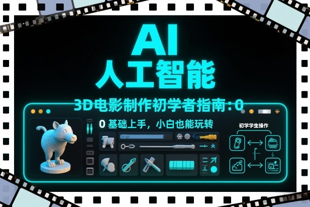 AI人工智能3D电影制作初学者指南：0基础上手，小白也能玩转-52项目站