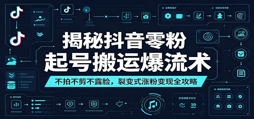 揭秘抖音零粉起号搬运爆流术:不拍不剪不露脸,裂变式涨粉变现全攻略-52项目站