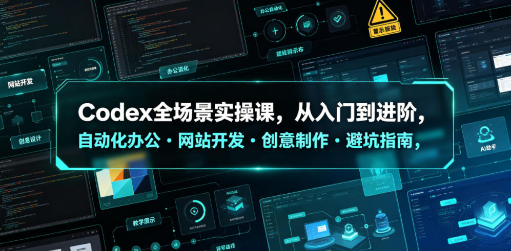 Codex全场景实操课,从入门到进阶,自动化办公・网站开发・创意制作・避坑指南,全流程教学-52项目站