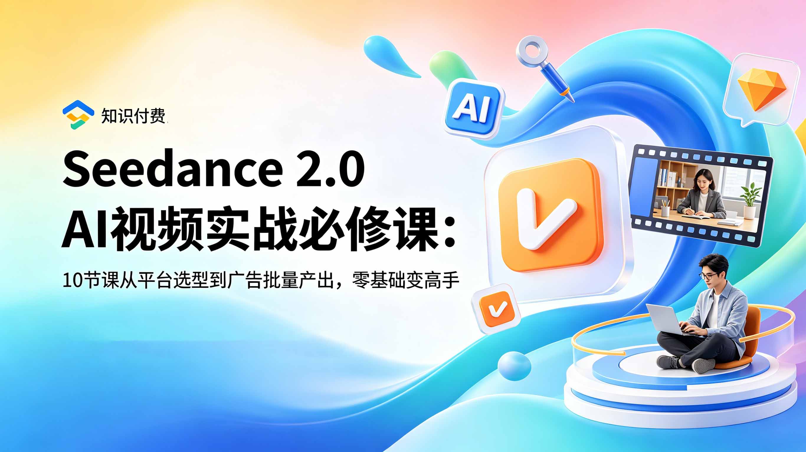Seedance 2.0 AI视频实战必修课:10节课从平台选型到广告批量产出,零基础变高手-52项目站