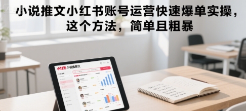 小说推文小红书账号运营快速爆单实操，这个方法，简单且粗暴-52项目站