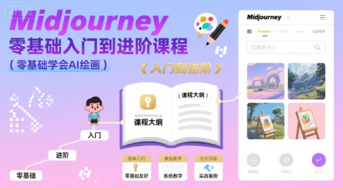 midjourney零基础入门到进阶课程，零基础学会AI绘画-52项目站