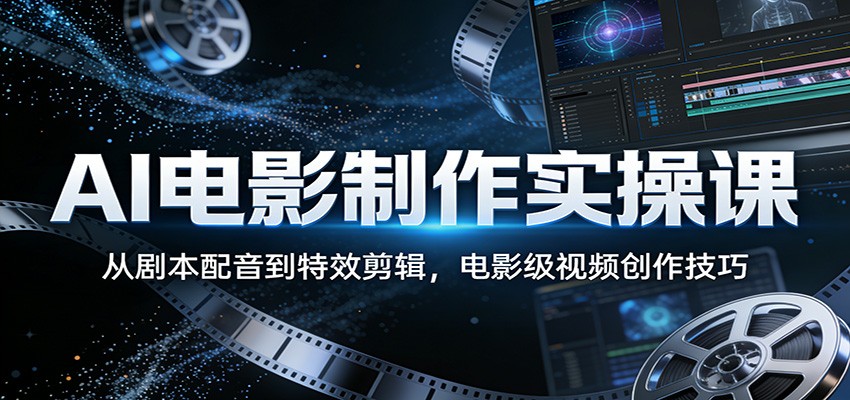 AI电影制作实操课：从剧本配音到特效剪辑，电影级视频创作技巧-52项目站