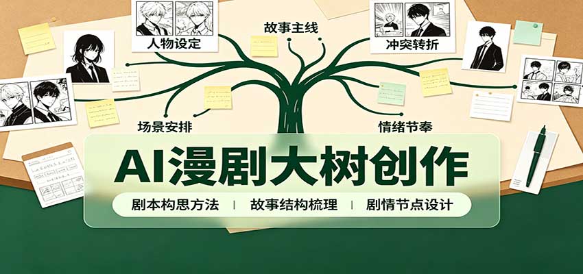 AI漫剧大树创作：剧本构思课程讲解，软件插件配置，配套工具资料完整梳理-52项目站