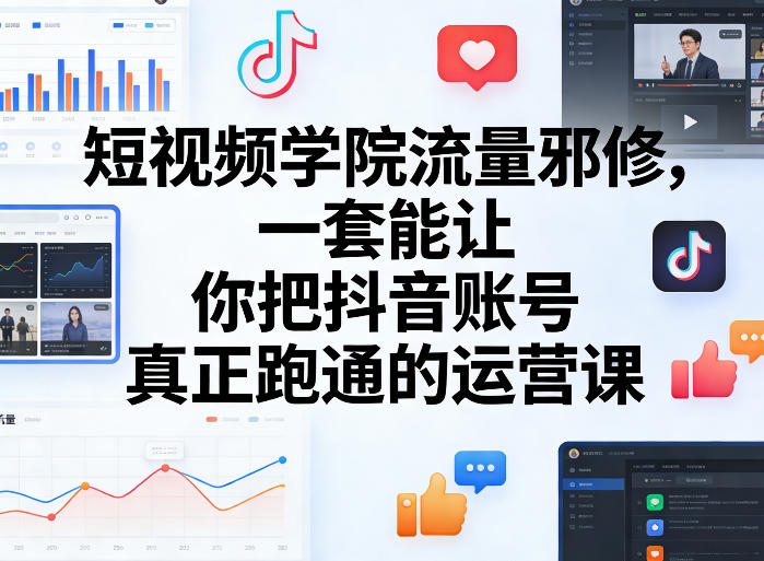 短视频学院流量邪修，一套能让你把抖音账号真正跑通的运营课-52项目站