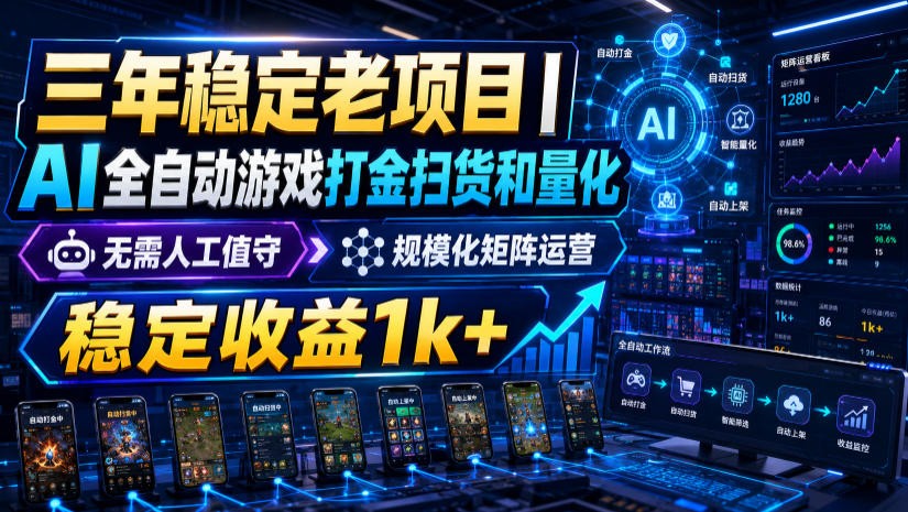 稳定三年的海外游戏全自动搬砖玩法，日入千元，无脑操作！-52项目站