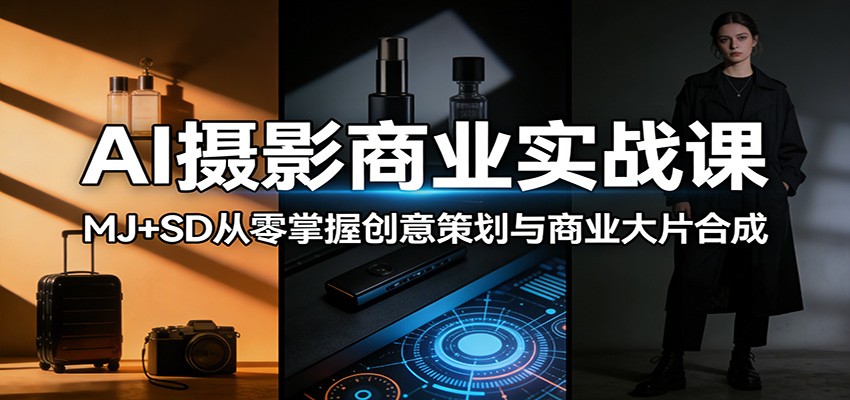 AI摄影商业实战课：MJ+SD从零掌握创意策划与商业大片合成-52项目站