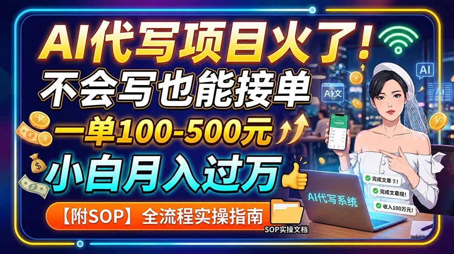 AI代写项目火了！不会写也能接单，一单100-500元，小白月入过万【附SOP】-52项目站