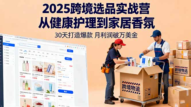 2025跨境选品实战营：从健康护理到家居香氛，30天打造爆款,月利润破万美金-52项目站