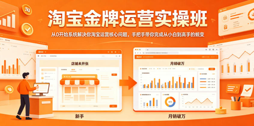 淘宝金牌运营实操班,从0开始系统解决你淘宝运营核心问题,手把手带你完成从小白到高手的蜕变-52项目站