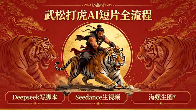 武松打虎AI短片全流程：Deepseek写脚本+Seedance生视频+海螺生图-52项目站