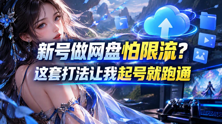 新号做网盘怕限流?这套打法让我起号就跑通,网盘项目推广的8.0版本教学-52项目站