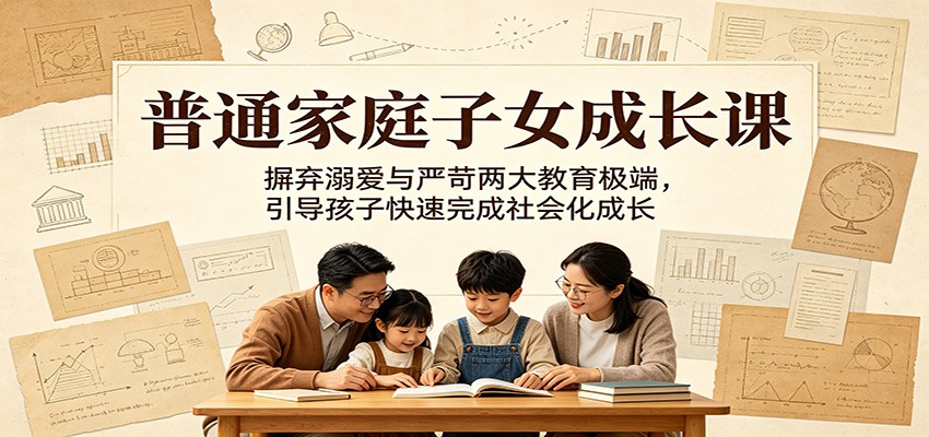 普通家庭子女成长课:摒弃溺爱与严苛两大教育极端,引导孩子快速完成社会化成长-52项目站