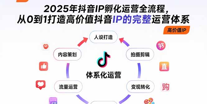 2025年抖音IP孵化运营全流程，从0到1打造高价值抖音IP的完整运营体系-52项目站