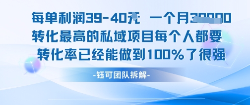 每单利润40一个月7k+转化最高的私域项目，每个人都要的产品转化率已经能做到100%-52项目站