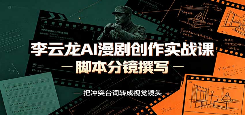 李云龙AI漫剧创作实战课:角色人设还原,脚本分镜撰写,AI漫剧成片完整制作教学-52项目站