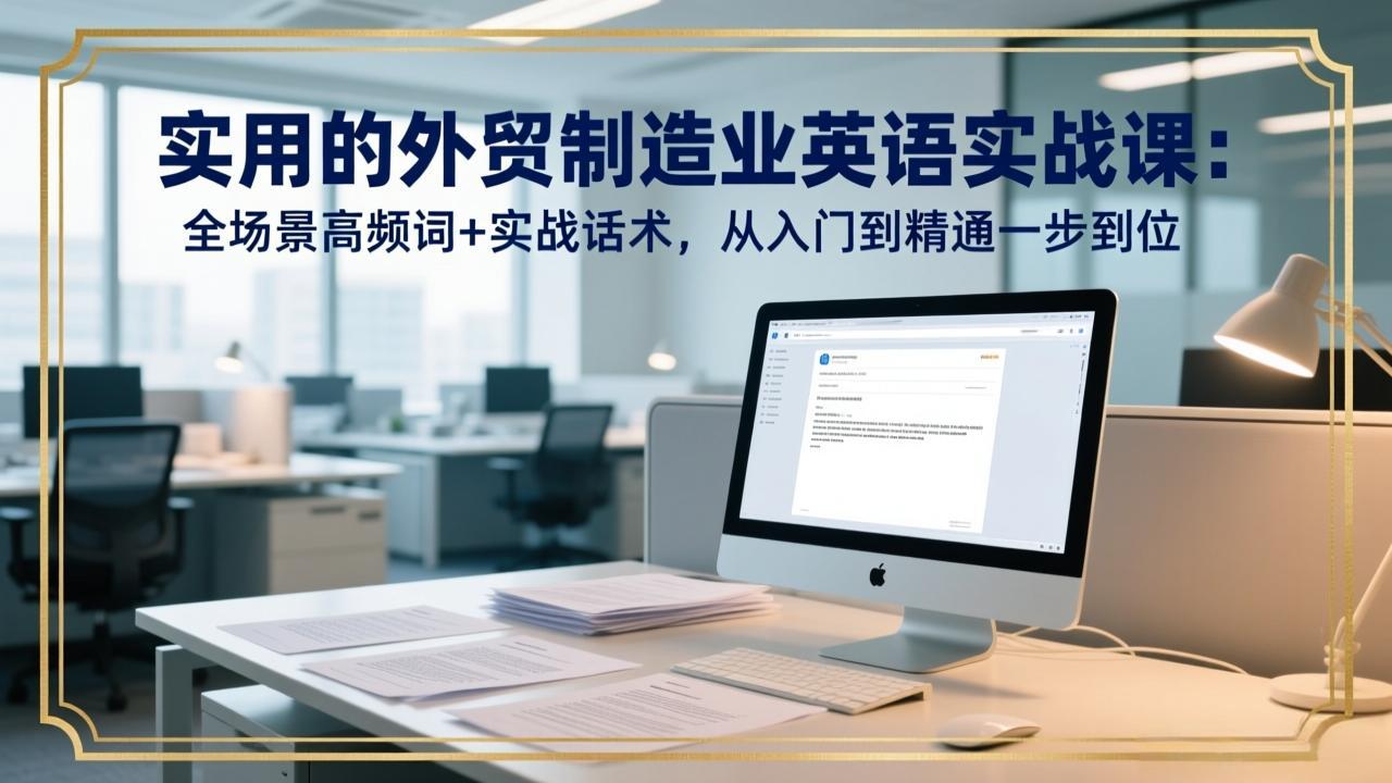 实用的外贸制造业英语实战课：全场景高频词+实战话术，从入门到精通一步到位-52项目站