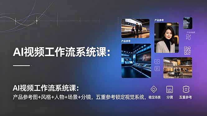 AI视频工作流系统课:产品参考图+风格+人物+场景+分镜,五重参考锁定视觉系统,稳定产出高质量视频-52项目站