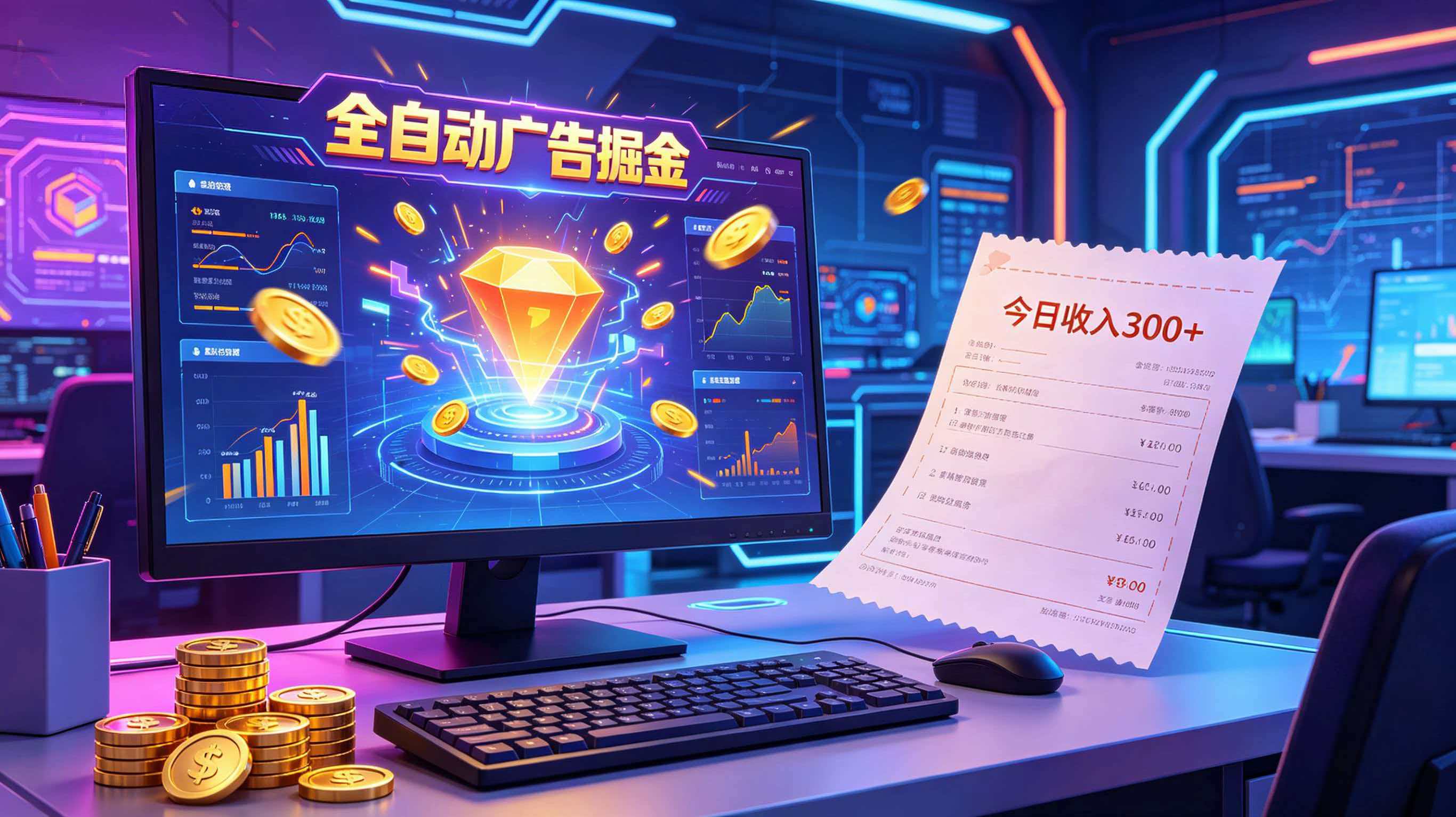 全自动广告掘金,日入300+。全程Ai自动化运行,解放双手,时间自由。收益稳定-52项目站