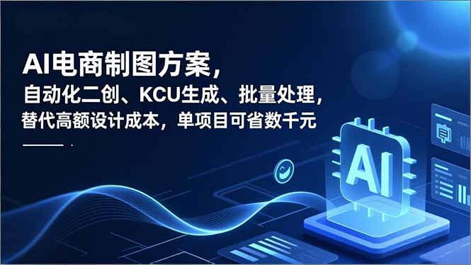 AI电商制图方案，自动化二创、SKU生成、批量处理，替代高额设计成本，单项目可省数千元-52项目站