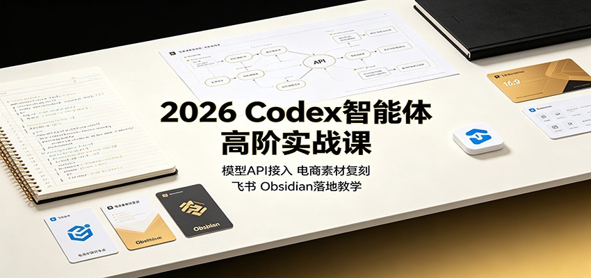 2026 Codex智能体高阶实战课：模型API接入，电商素材复刻，飞书Obsidian落地教学-52项目站