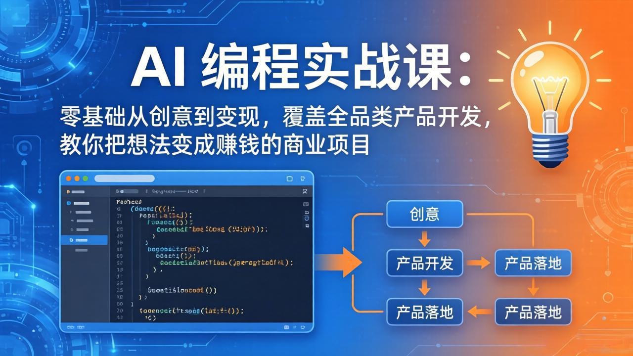 AI编程实战课-第三期-5月3更新：零基础从创意到变现，覆盖全品类产品开发，把想法变成赚钱项目-52项目站