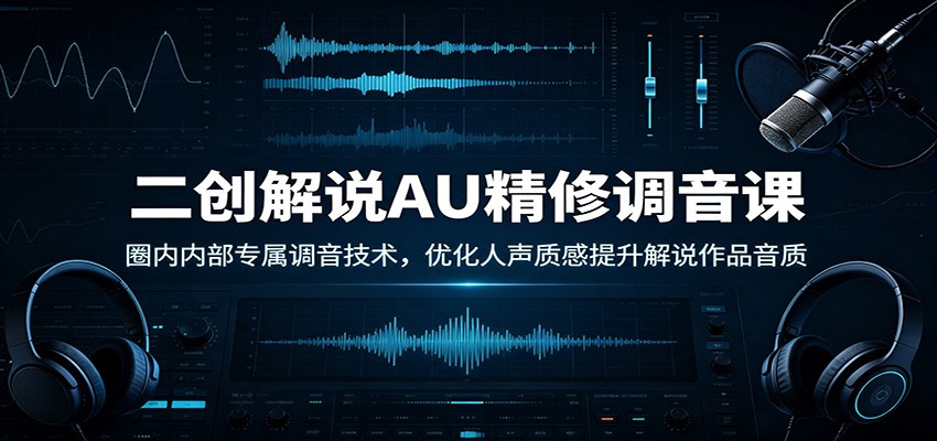 二创解说AU精修调音课：圈内内部专属调音技术，优化人声质感提升解说作品音质-52项目站