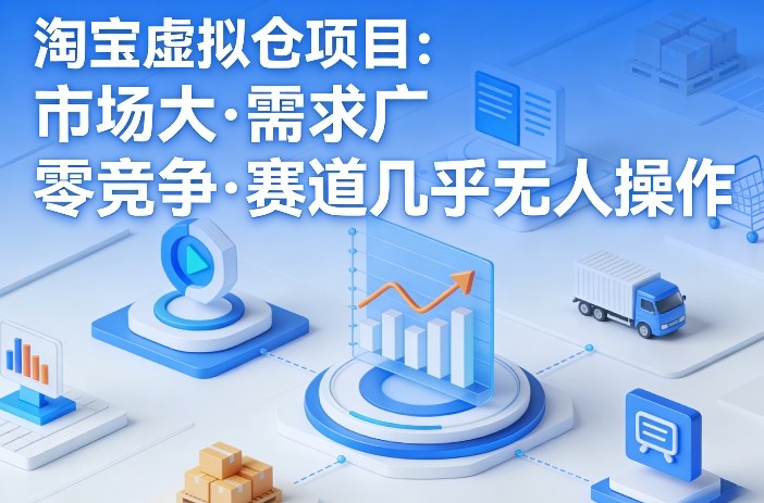 淘宝虚拟仓项目，市场大，需求广，零竞争，赛道几乎没人操作-52项目站