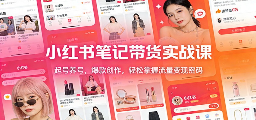 小红书笔记带货实战课：起号养号，爆款创作，轻松掌握流量变现密码-52项目站