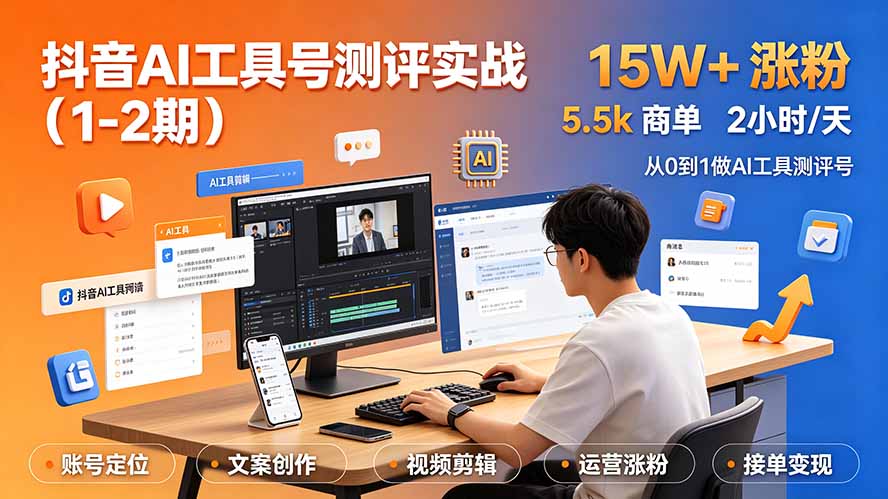 抖音AI工具号测评实战(1-2期-52项目站