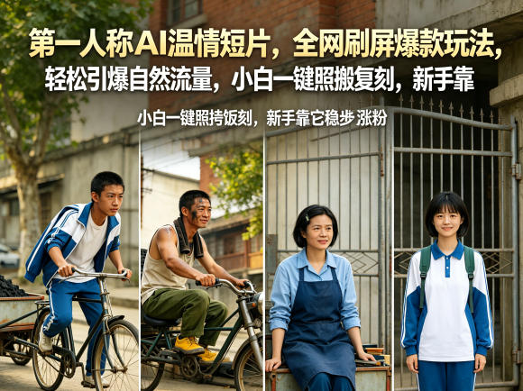 第一人称AI温情短片，全网刷屏爆款玩法，轻松引爆自然流量，小白一键照搬复刻，新手靠它稳步涨粉-52项目站