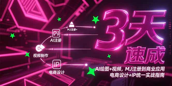 3天速成AI绘图+视频，MJ注册到商业应用，电商设计+IP统一实战指南-52项目站