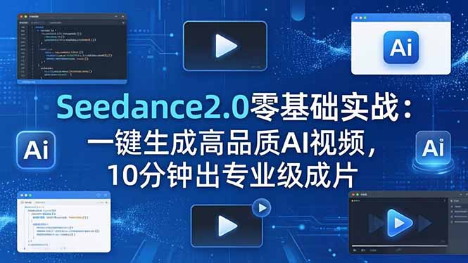 Seedance2.0零基础实战：一键生成高品质AI视频，10分钟出专业级成片-52项目站