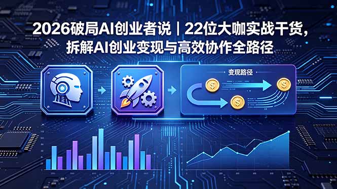 2026 破局 AI 创业者说|22 位大咖实战干货,拆解 AI 创业变现与高效协作全路径-52项目站