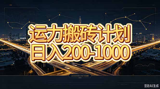 运力搬砖，风口项目。当日收益稳定200-1000。 每天仅需一小时，新人轻松上手。-52项目站
