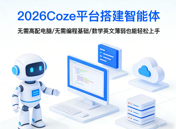 2026Coze平台搭建智能体，无需高配电脑、无需编程基础，哪怕数学和英文薄弱也能轻松上手-52项目站