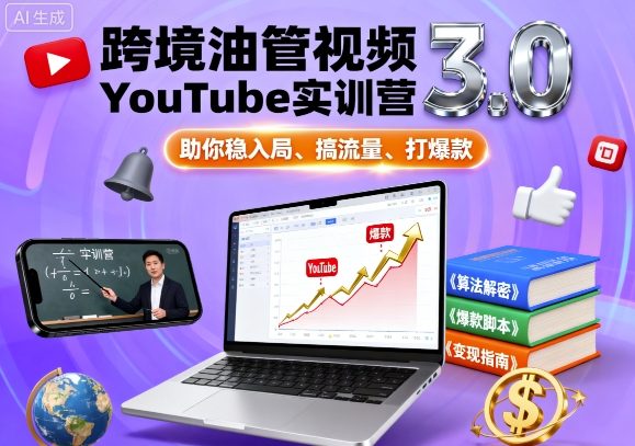跨境油管视频YouTube实训营3.0，助你稳入局、搞流量、打爆款-52项目站