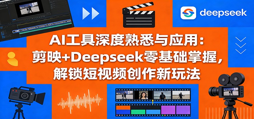 AI工具深度熟悉与应用：剪映+Deepseek零基础掌握，解锁短视频创作新玩法-52项目站