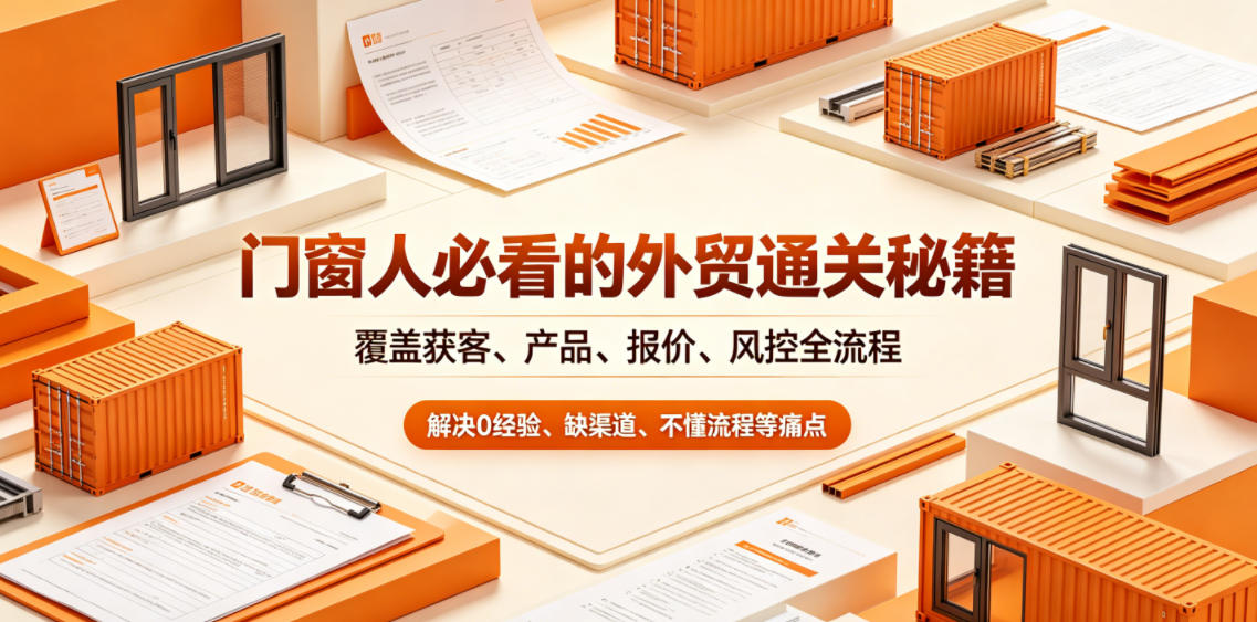 门窗人必看的外贸通关秘籍,块覆盖获客、产品、报价、风控全流程,解决0经验、缺渠道、不懂流程等痛点-52项目站