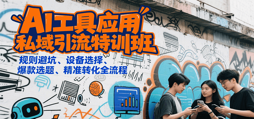 AI工具应用私域引流特训班，规则避坑、设备选择、爆款选题、精准转化全流程-52项目站