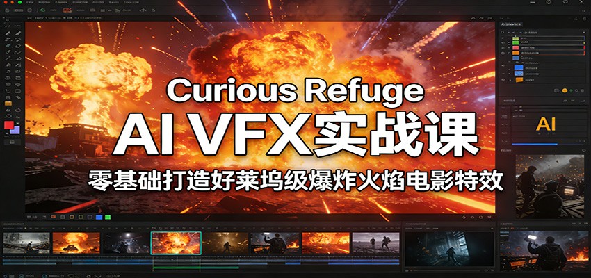 Curious Refuge AI VFX实战课，零基础打造好莱坞级爆炸火焰电影特效-52项目站