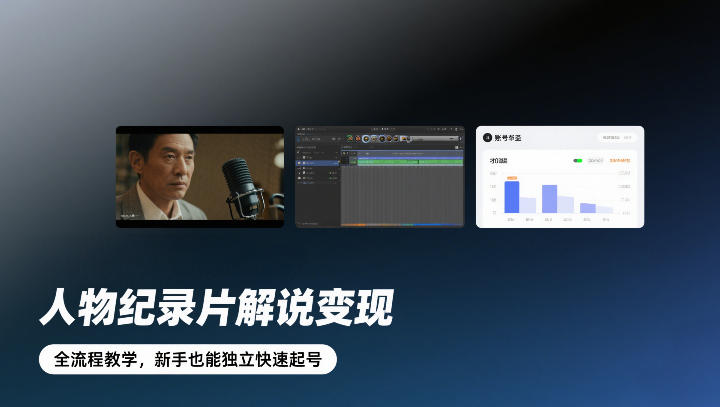 人物纪录片解说变现，全流程教学，新手也能独立快速起号-52项目站