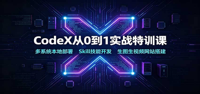 CodeX从0到1实战特训课：多系统本地部署，Skill技能开发，生图生视频网站搭建-52项目站