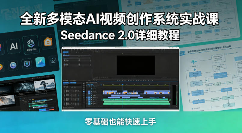 全新多模态AI视频创作系统实战课，Seedance 2.0详细教程，零基础也能快速上手-52项目站