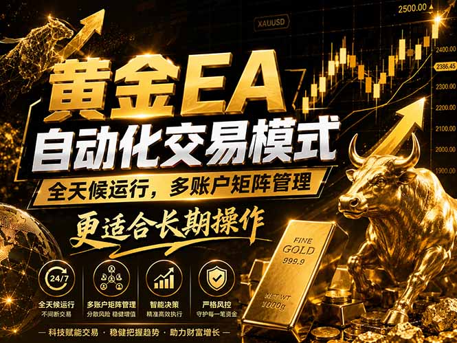 黄金EA量化:多窗口矩阵稳定运行,系统自动执行,收益空间持续放大-52项目站